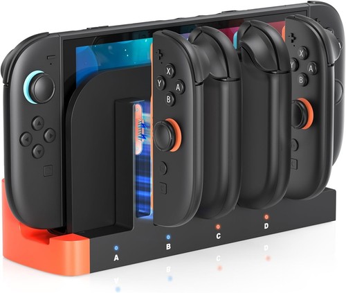 Ladestation für Nintendo Switch 2 - Joycon & Controller mit LED Lade Indi