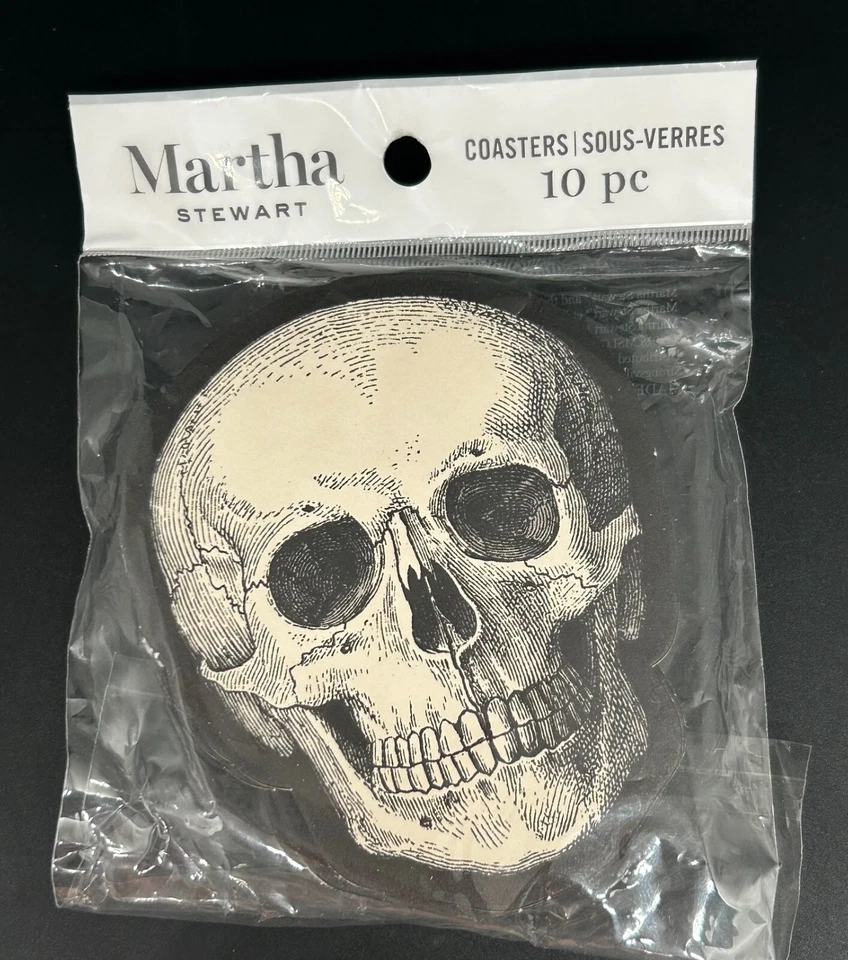 Posavasos de cartón Martha Stewart 4 paquetes calavera tela de araña Halloween 2018 Foto 2 de 4