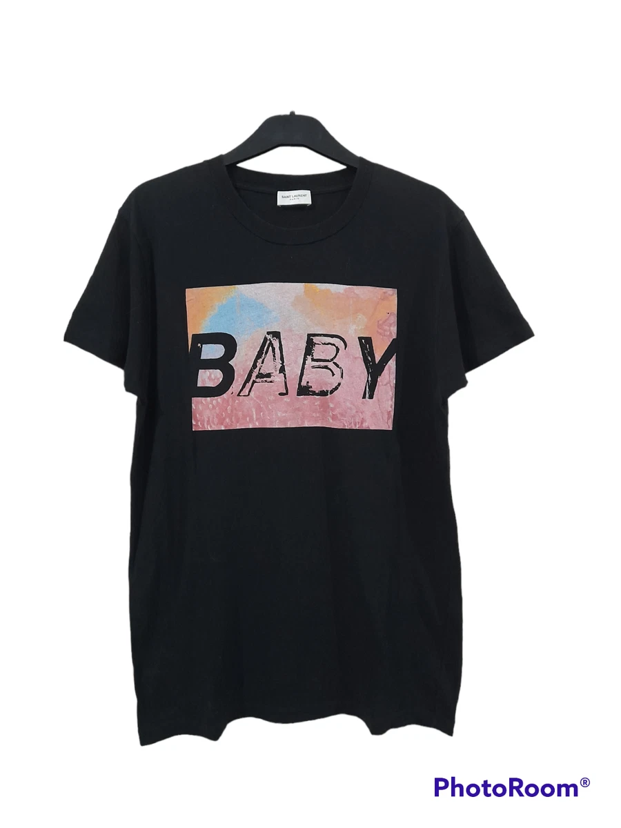 en gang stum Grund Authentic Saint Laurent Baby Graphic Print T Shirt | eBay