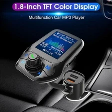 Car Bluetooth 5.0 Receiver FM Transmitter Kit Dual Charger USB MP3Player Ho D1E2
