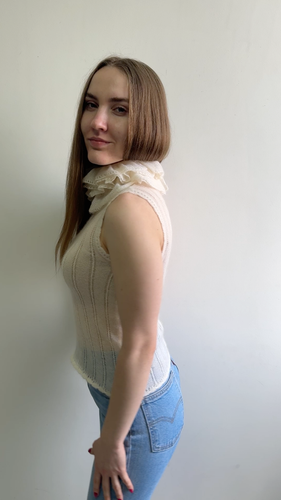 Women's CHANEL Wool Mohair Sleeveless Top Sweater RUNWAY 2000 RARE 36 ~S ITALY - Video 1 of 1