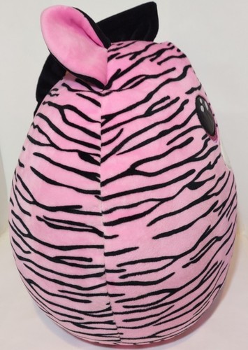 Ty Zoey Squish a Boos Zebra Plush Stuffed Animal 12" Big Eyes Pink Black - Picture 3 of 5