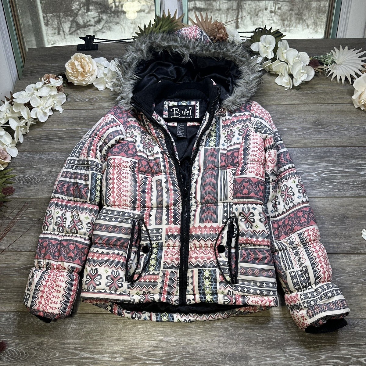 ジャケット・アウター 00s in the atticfar hoodie coat MOLERFO Y2k Zip up Hoodie Fur Collar Jacket Emo Grunge 2000s