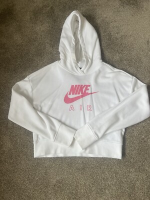 nike cropped white hoodie