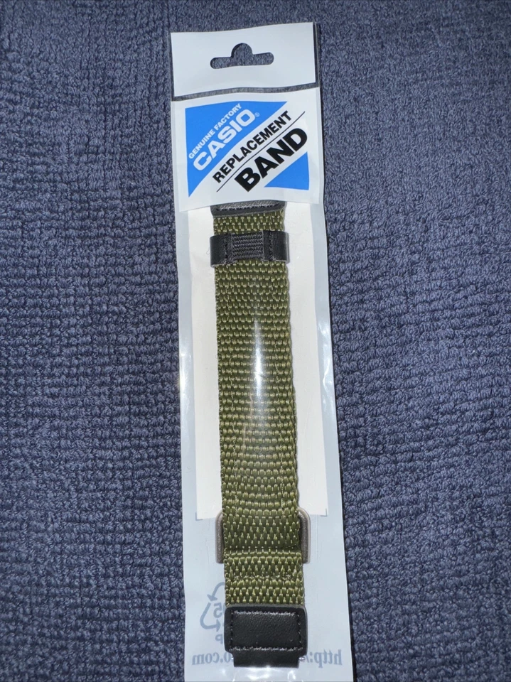 2 correas de reloj Casio (AW-80V-1) correa de agarre de nailon verde y negro. Compatible 18mm Foto 3 de 4