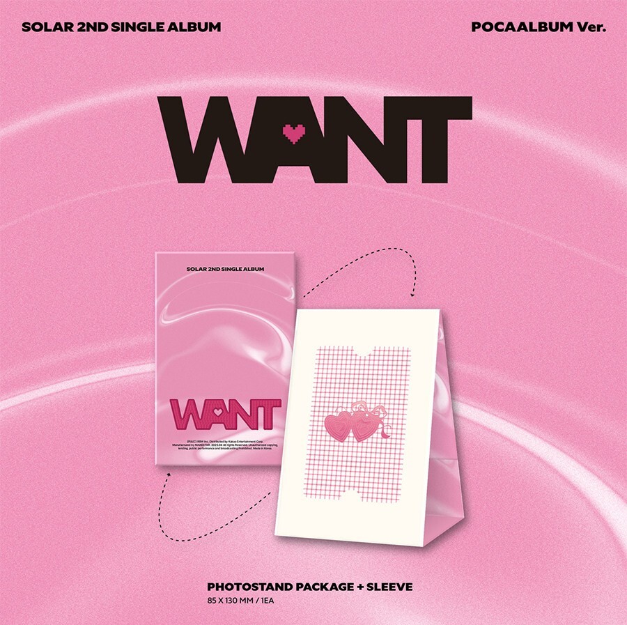 MAMAMOO SOLAR WANT 2nd Single Album POCA Ver/QR Card+2 Sticker+2