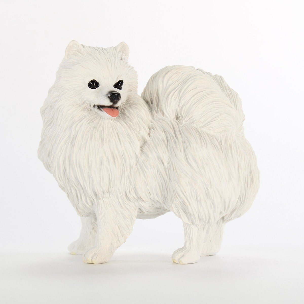 American Eskimo Miniature Figurine Hand Painted Collectible Statue