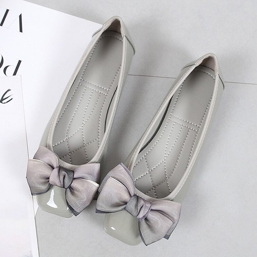 Spitz zulaufende flache Damenschuhe Schleife Lackleder Ballerina flache Schuhe - Bild 20 von 29