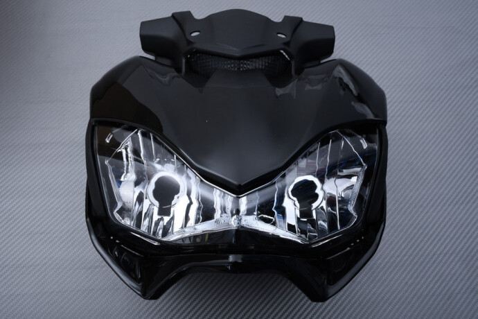 Carénage avant noir de remplacement avec phares pour Kawasaki Z-900 millésime 2017-2019