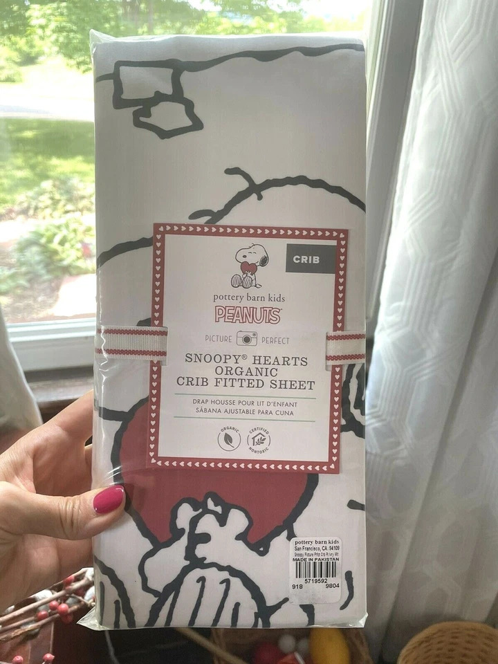 Disney Pottery barn Snoopy SHEET Crib Toddler baby Picture nursery peanuts - - Image 2 of 4