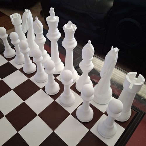 Juego de ajedrez alto de 7 pulgadas de alto con fieltro Kings de 7,6" y fondo ponderado sin tablero - Imagen 4 de 8