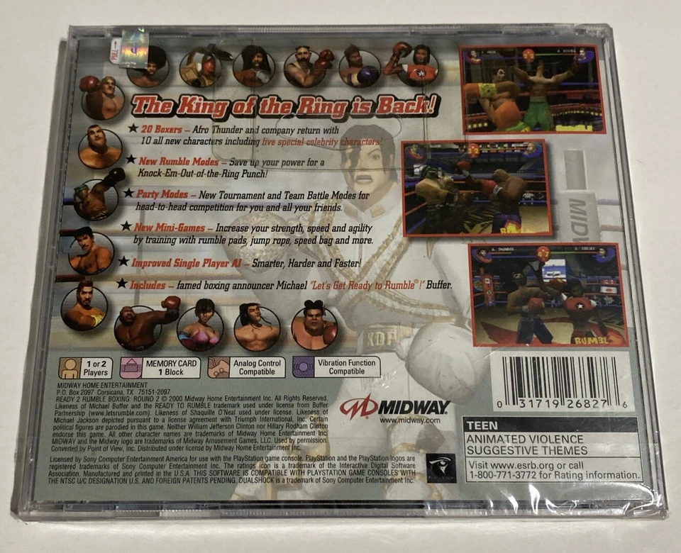 SEALED PS1 Ready 2 Rumble Boxing: Round 2 (Sony PlayStation One, 2000) - Image 4 of 4