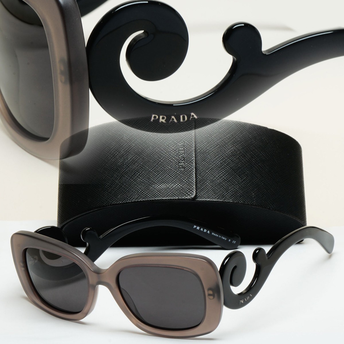 Prada Sunglasses Baroque Swirl Brown Black Square PR27OS SPR 27O
