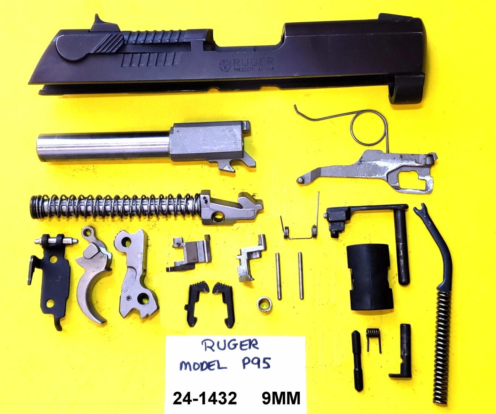RUGER P 95 BLUED 9 MM CALIBER GUN REPAIR PARTS SLIDE BARREL PLUS  24-1432