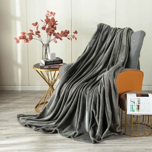 Faux Fur Fleece Throw Soft Warm Mink Large Sofa Bed Blanket Double Sizes King - Picture 20 of 21