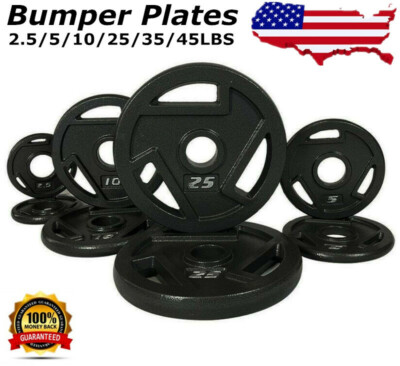 2''  Grip Plates Pair Cast Iron Barbell Weight Plate Set 5/10/25/35/45lbs*