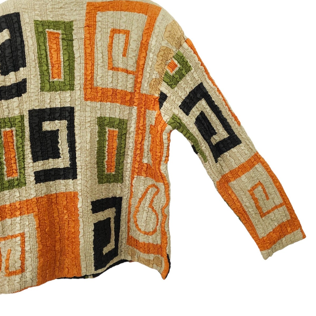 Pleats Collection Pings Imports Crinkle Stretch Geometric Full Zip