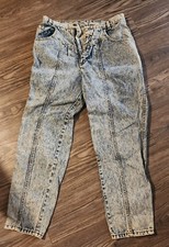 Vintage 1980s Womens P.S. Gitano Acid Wash Mom Jeans 12 Short High Rise Waist