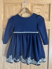 Sweet Heart Rose Girls Size 5 Special Occasion Dress Macy  s Color Navy