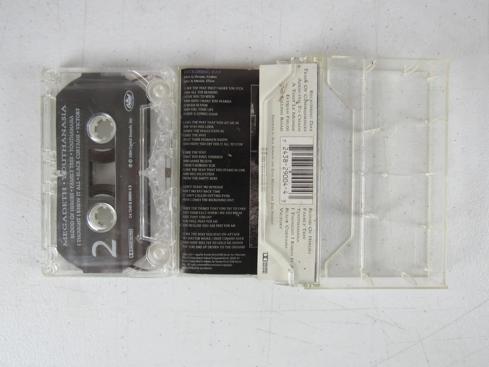 Megadeth Cassette Youthanasia 1994 Capitol Records - Image 4 of 4