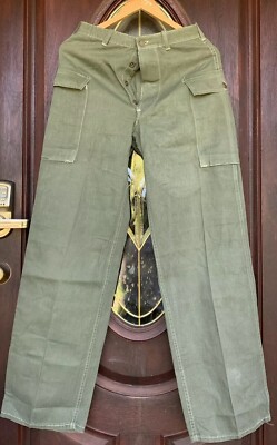 お*型様 40s 50s 13スター US ARMY MILITARY PANT Vintage 1940s Military Pants | WW2 13 Star Button | Side