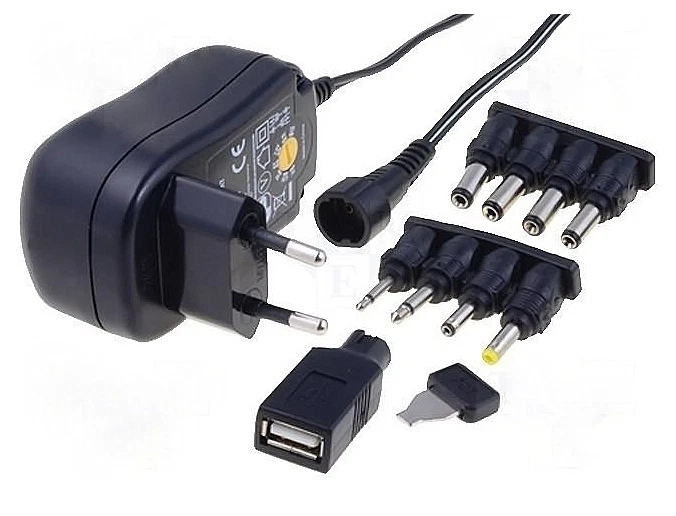 GOOBAY Trasformatore Alimentatore universale switching da 3V a 12V DC + USB 0,6 Ah