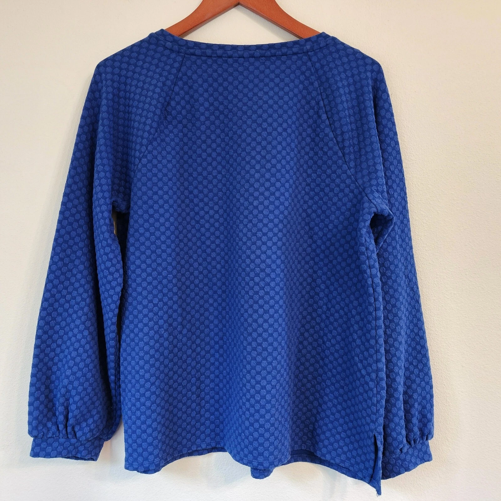 VETEMENTS Felpa Elle blu a pois con volant accento donna L tempo libero casual femminile