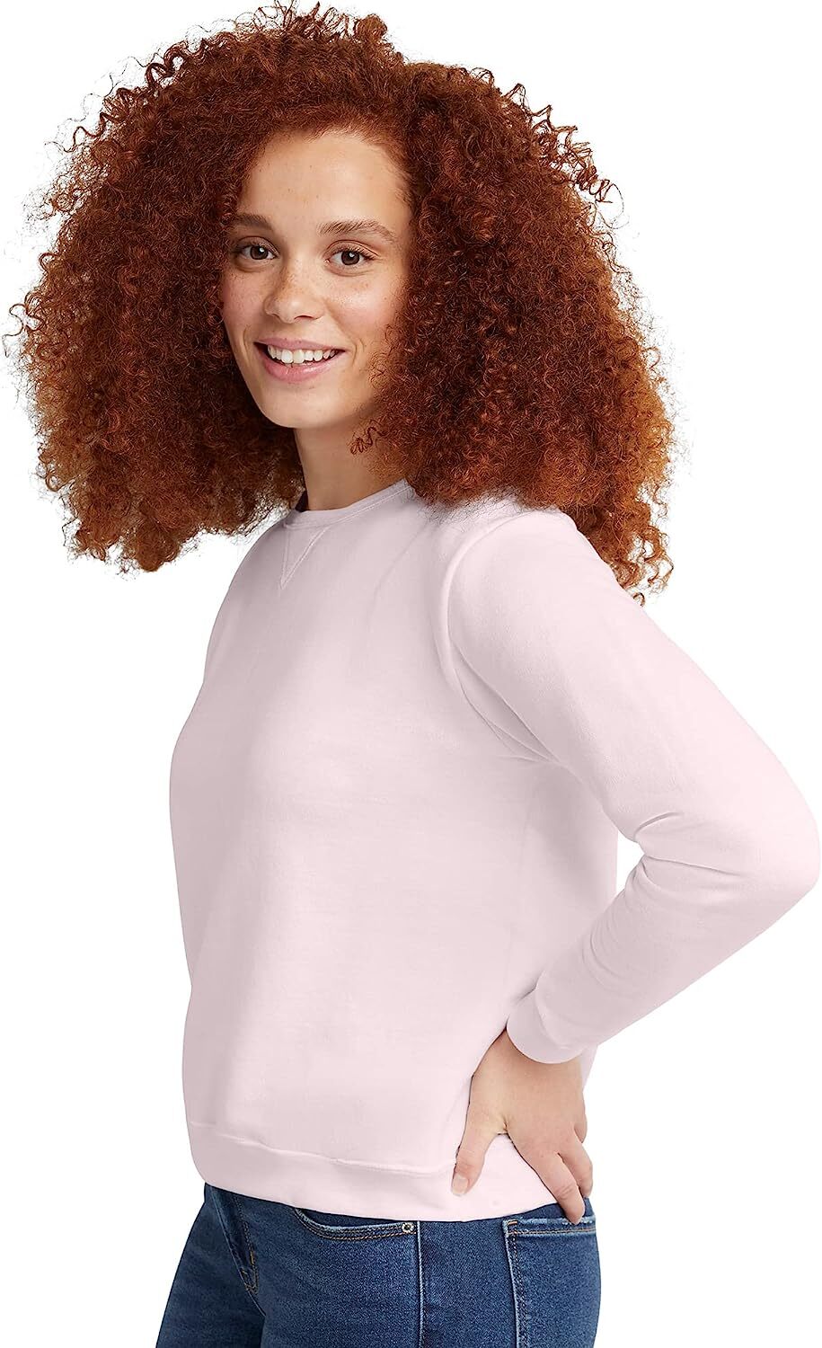 Hanes Women's Crewneck Sweatshirt, EcoSmart Fleece Women's Pullover