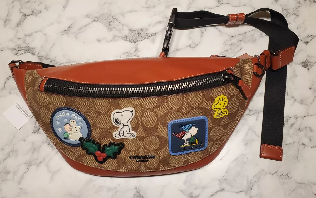 COACH x PEANUTS Snoopy WARREN Belt Bag Signature Canvas Patches