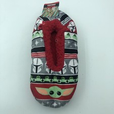 Star Wars Mandalorian Grogu Baby Yoda Christmas Slipper Socks Shoe Size 7-9.5