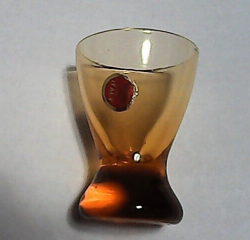 Four ● Amber Glass ● Shot / Cordial Glasses ● Made in Italy ● Original Labels - Picture 6 of 9