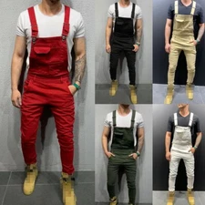 New Mens Denim Jeans Overalls Dungarees Bib Jumpsuits Pants Playsuit Trousers