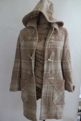 LONGCHAMP PARIS PLAID TOGGLE WOOL COAT MADE IN ITALY 42 (CO100