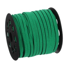 Suede Cord, 49.21 Yards 5mm Flat Leather Thread String, Dark Green 1 Roll
