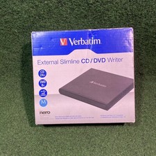 Verbatim 98938 External Slimline CD/DVD Writer USB 2.0 - Black for 