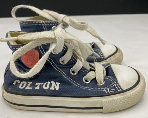 CONVERSE CLASSIC ALL STARS BLUE CANVAS SHOES UNISEX Infant SIZE 6 BASKETBALL - Picture 3 of 9