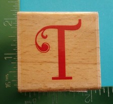 Letter / Initial T Saying Rubber Stamp by Hampton Art