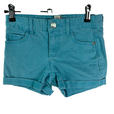 Justice Girls Turquoise Blue Twill Shorts Size 14 Slim