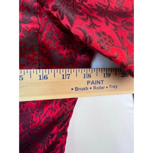Shanghai Tang Women's Size 10 Red/Black Floral Print 100% Silk Button Up Jacket - Picture 4 of 9