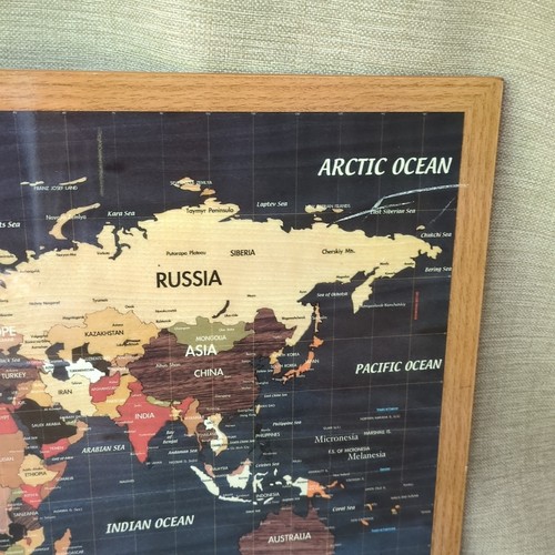Wooden World Map Wall art, 28"x 18 “ Countries of woods common to each,detailed - Picture 5 of 13