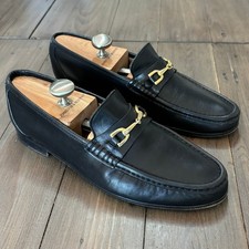 Bruno Magli Bit Loafers Mens 10 Anthony Leather Horsebit Classic Black Italy