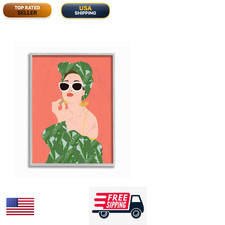 Stupell Industries Female Glamour In Tropical Fashion Lip Cosmetic