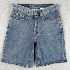 Vintage Levis 550 Relaxed Fit Denim Shorts Mens 31 Medium Wash Blue 90s 1998