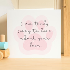 Pet Sympathy Card Dog Cat Loss of Pet Sorry For Your Loss Paw Print Greeting Car