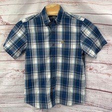 Carhartt Shirt Mens Medium Relaxed Fit Plaid Short Sleeve Button Up Casual Work