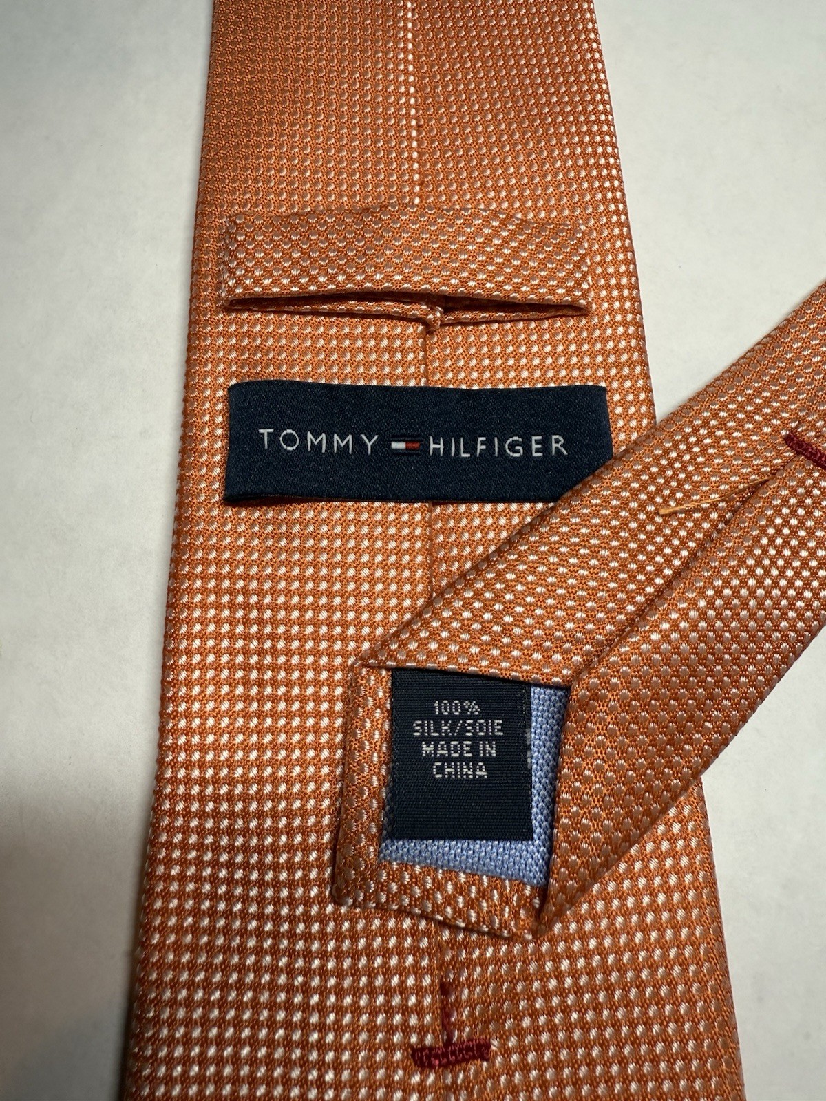 Lot 3 Tommy Hilfiger Silk Ties Men Navy Jacquard Yellow Plaid Orange Necktie thumbnail 7