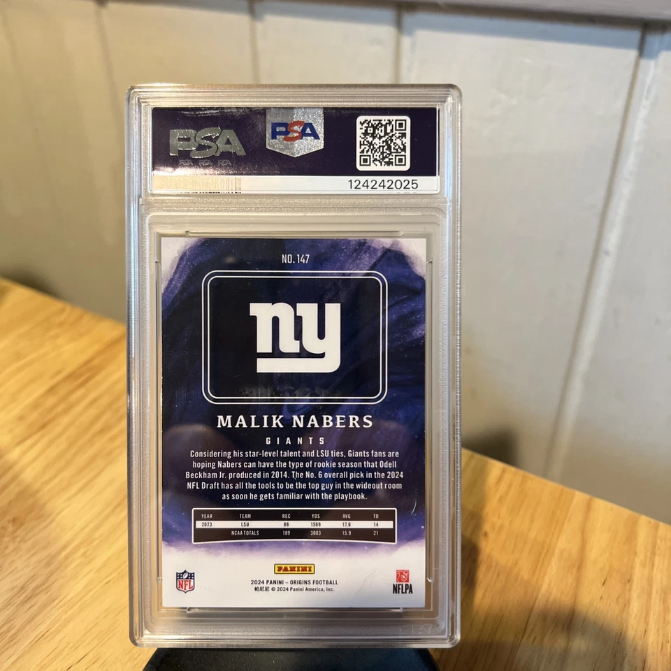 Malik Nabers 2024 Panini Origins, Rookies, #147 Gold /10 (RC) - image 2 of 2