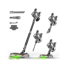 Cordless Stick Vacuum Cleaner 45KPa-Suction 45Min-Runtime Green LED Headlight