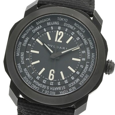 BVLGARI Octoma OC41SWT/103486 World timer black Dial Automatic Men's_972063