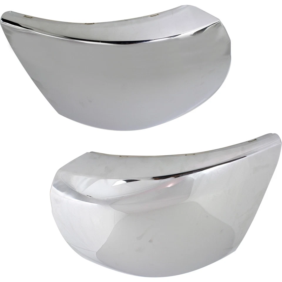 Chrome Front Bumper End Set For 2007-2012 Chevrolet Silverado 2500 HD w/o Holes Foto 2 de 4